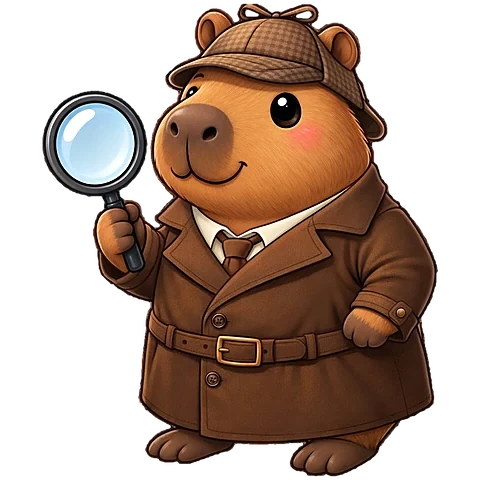 Fully inspector, la capibara detective, revisa el campus con su lupa